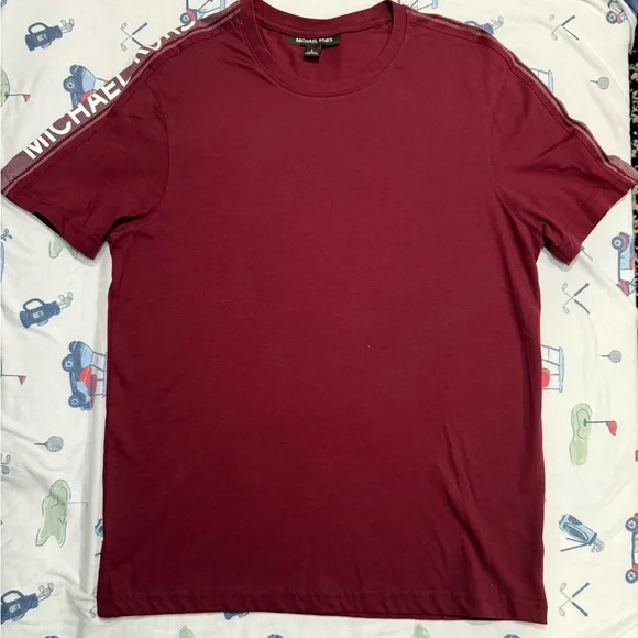 Michael Kors Men's Rich Red Short Sleeve Tee - Picture 2 of 11